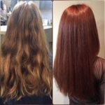 Before and After of hair coloring