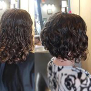 before and after of hair cut and style