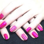 Pink Painted fingernails