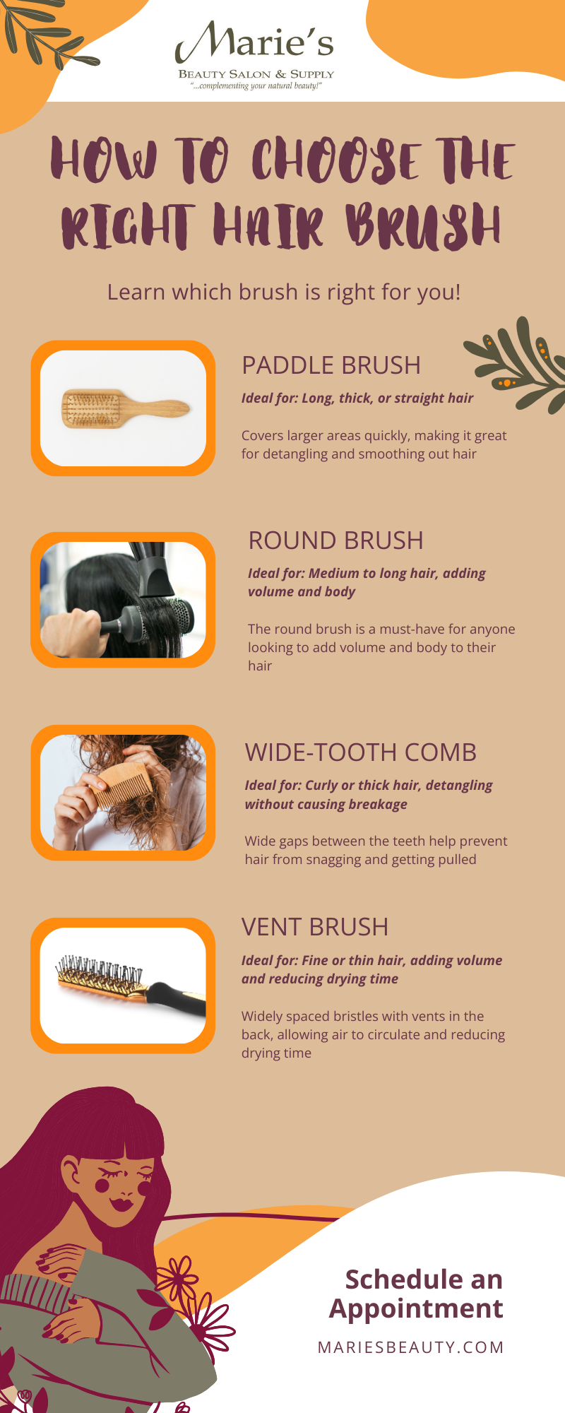 what hair brush is right for me infographic