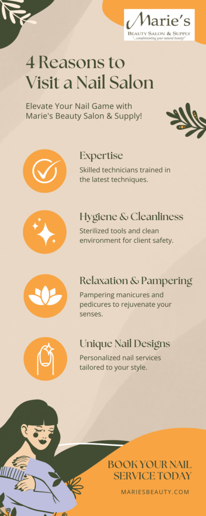 infographic showing 4 reasons to visit a nail salon