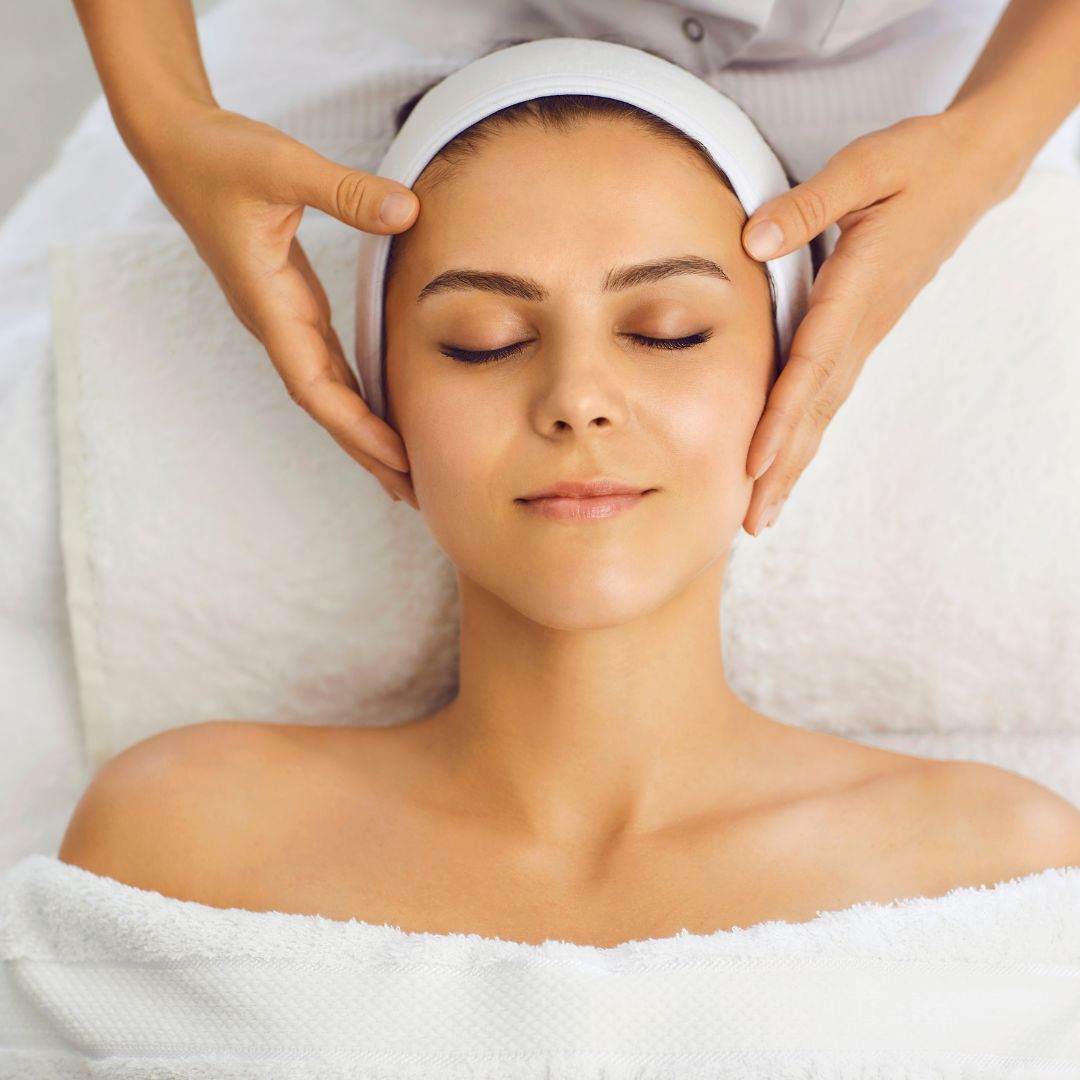 woman getting facial treatment