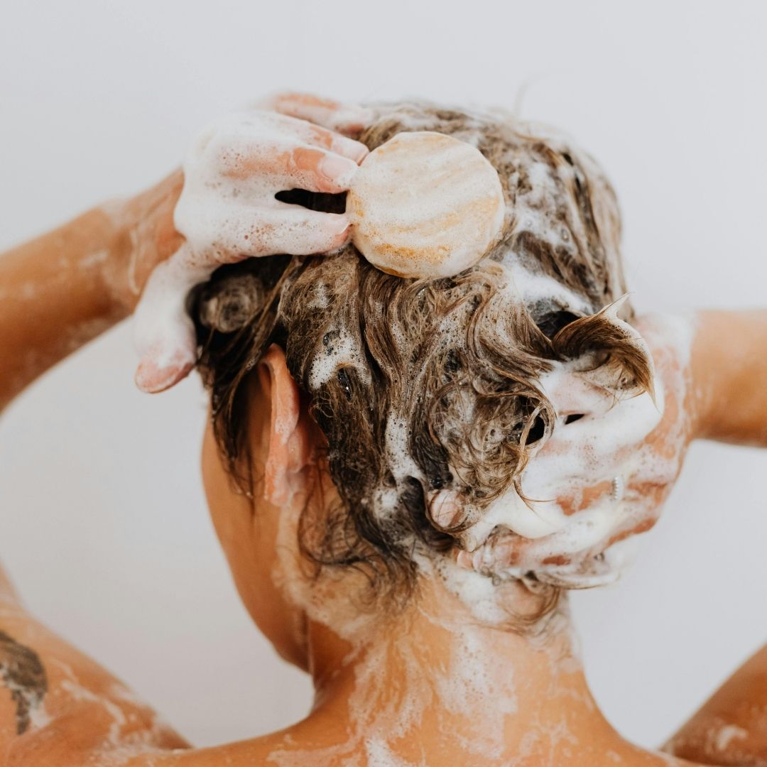 woman washing her hair