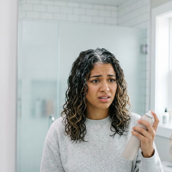 woman with damp hair