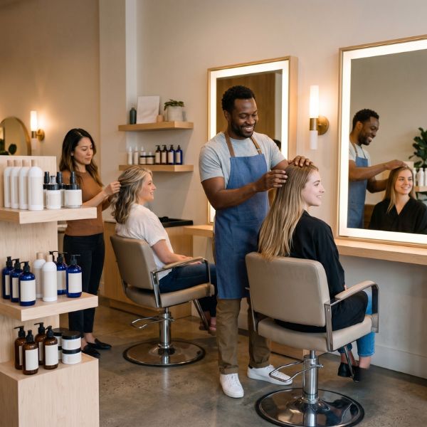 women at hair salon