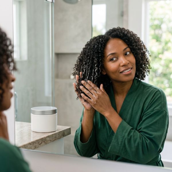 woman washing hair