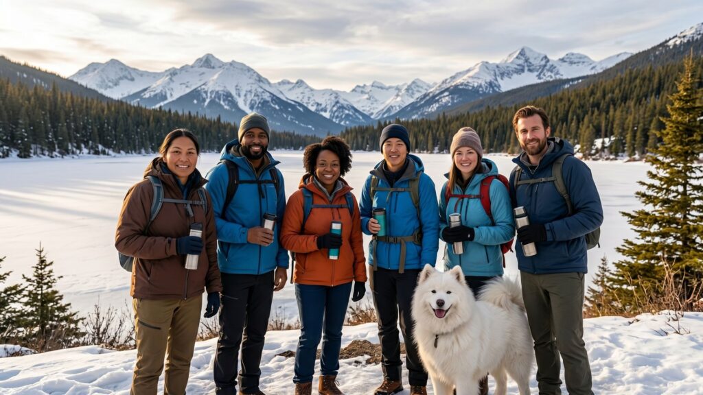 people in snow